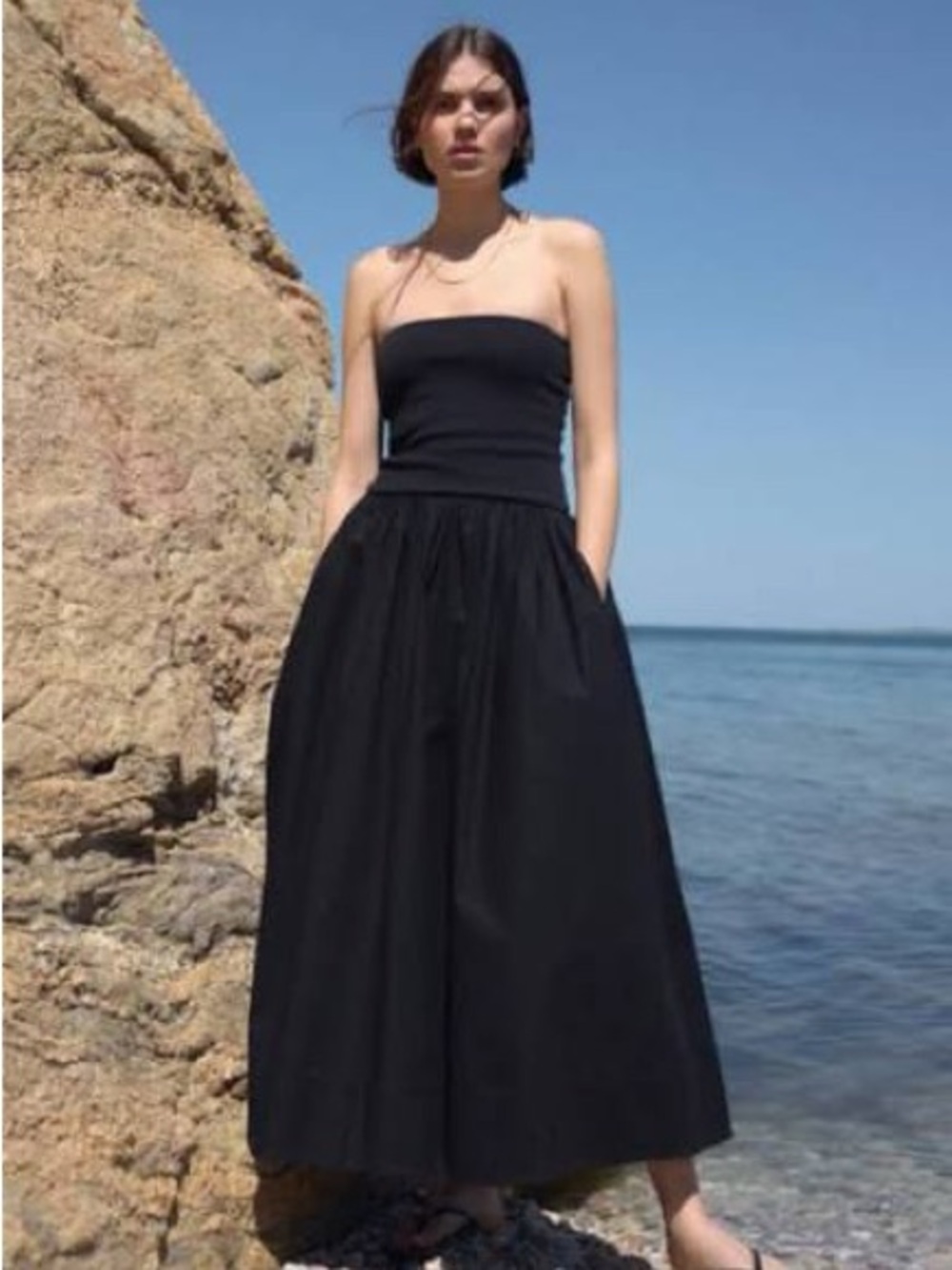 Sold Out NYC - Strapless Black RSVP Maxi Dress with Full Skirt